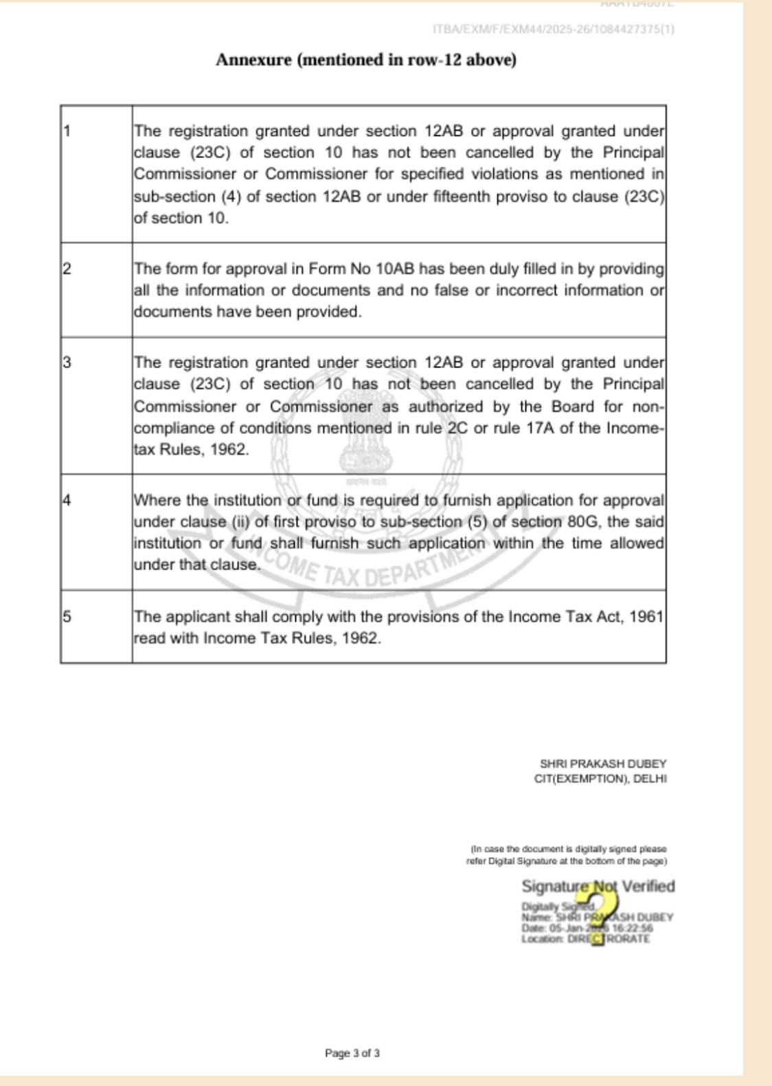80G Registration Certificate — Page 3